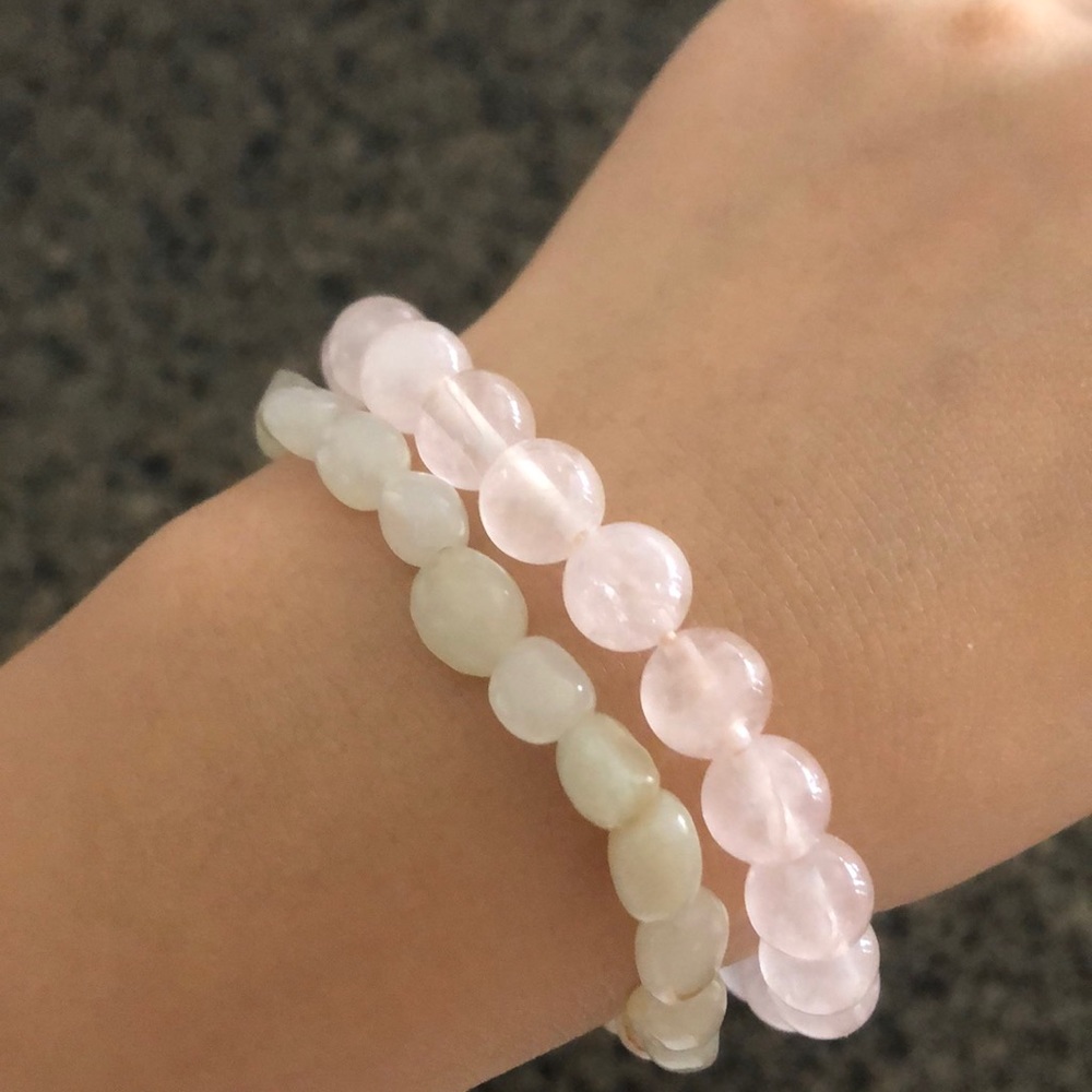natural pink quartz bracelet